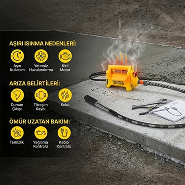 Beton Vibratörü Neden Isınır? Arıza Belirtileri ve Ömür Uzatan Bakım Rehberi