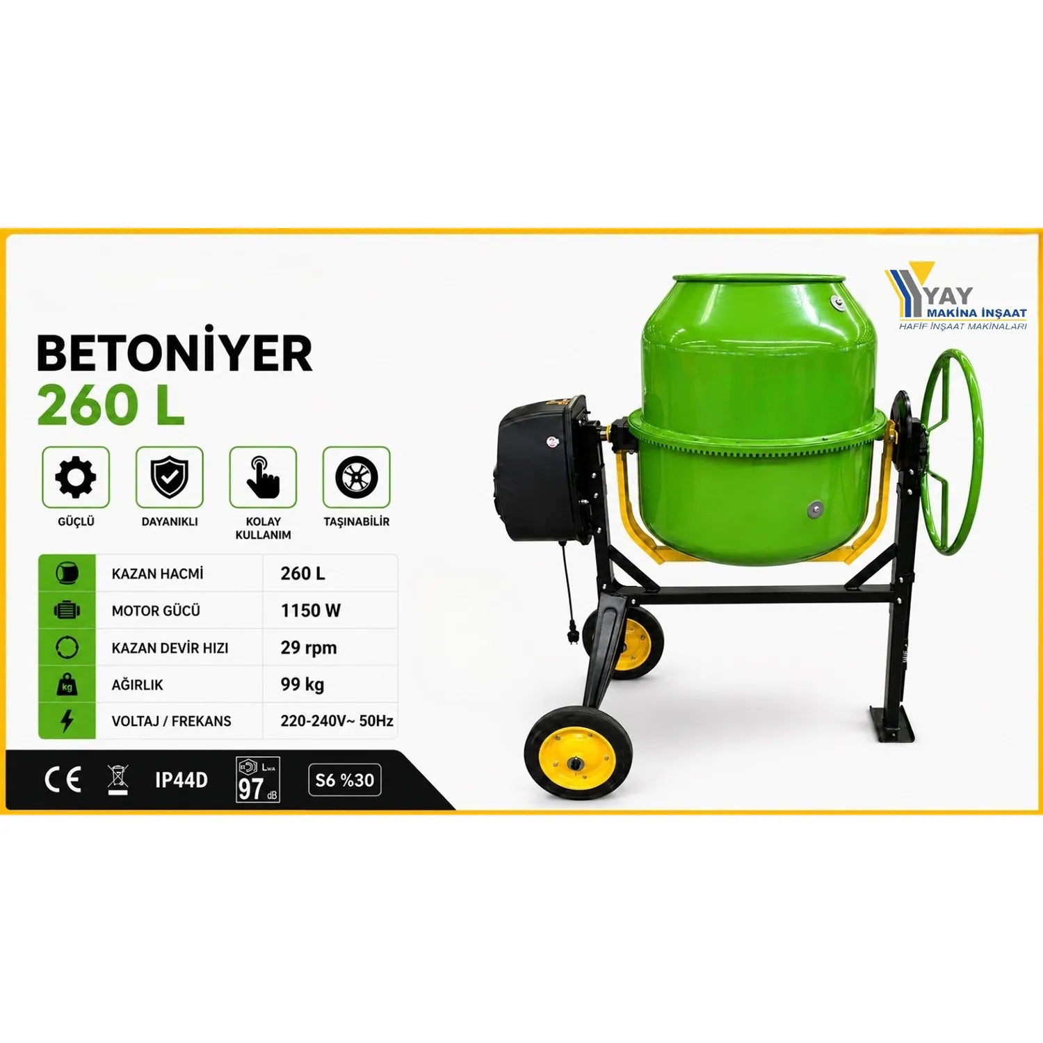 Betoniyer 260 L